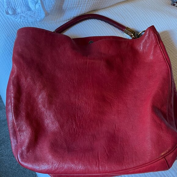 YSL Yves Saint Laurent Roady Hobo Bag Red Used Condition - Picture 5 of 6